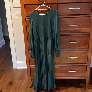 Zesica A Line Green Long Dress